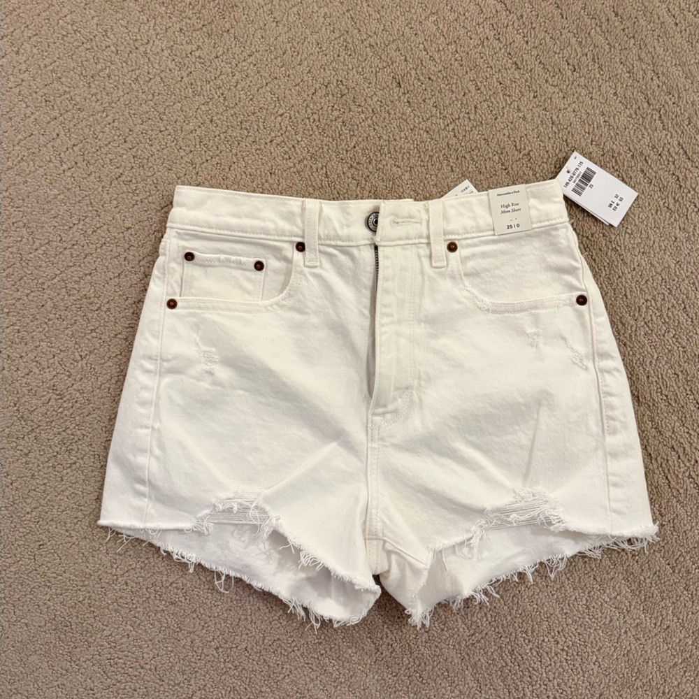 Abercrombie & Fitch White Jean Shorts